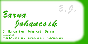 barna johancsik business card